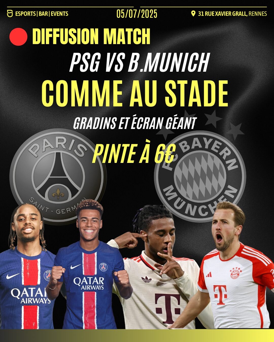 PROGRAMATION DU JOUR (14) PSG vs Bayern du Munich Quart de Finale Coupe du monde des clubs