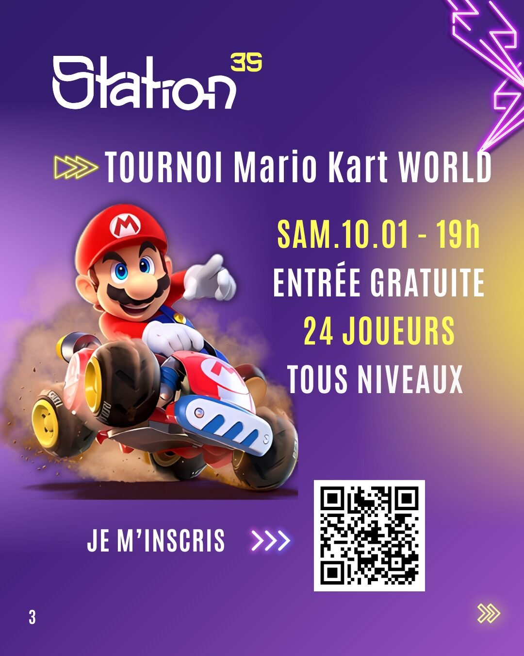 Tournoi Mario Kart World 10 janvier 2026 à Rennes - Station 35